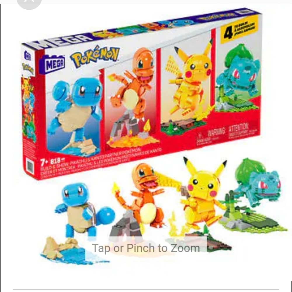 MATTEL Pokemon Mega Set Build & Show Pikachu & Kanto Partner 818 Pie…
